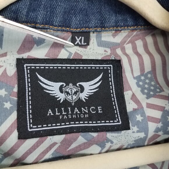NEW Alliance Men's XL Cotton Denim Jacket in Cowboy Blue NWT - Picture 5 of 10